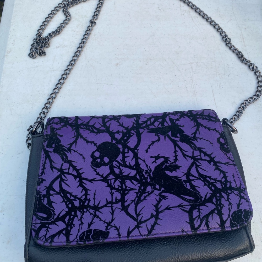 Disney Loungefly Purple and Black villians Crossbody Bag